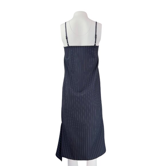 Grey Lab Navy Pinstripe Slip Dress - Picture 2 of 2